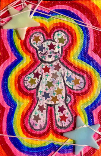 mixed media painting for my bf!