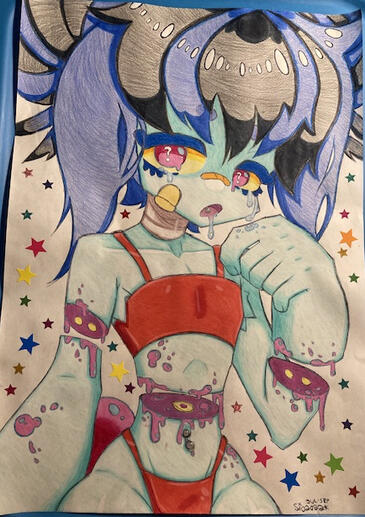 large traditional poster piece of my oc Gizm0!