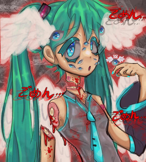 sorrowful angel Miku!